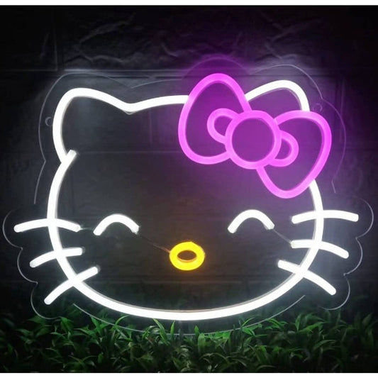 Cute Bright Happy Hello Kitty LED Night Light Room Wall Decoration