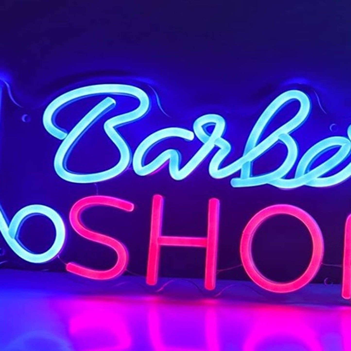 Vivid Bright Blue / Red Barber Shop Scissors LED Light Store Business Decor