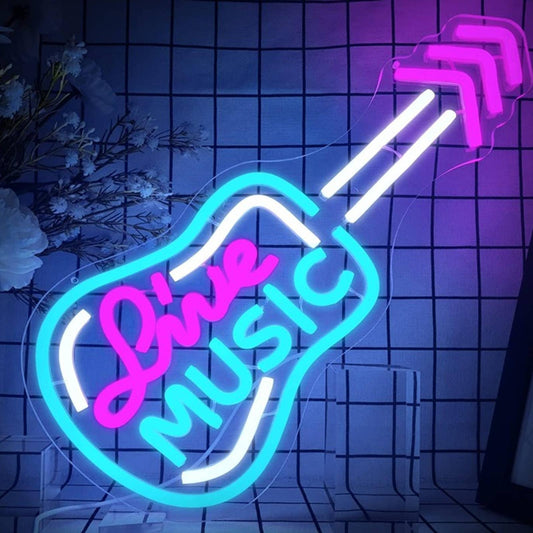 Fun Bright Colorful Electric Arrow Guitar Live Music LED Night Light Concert