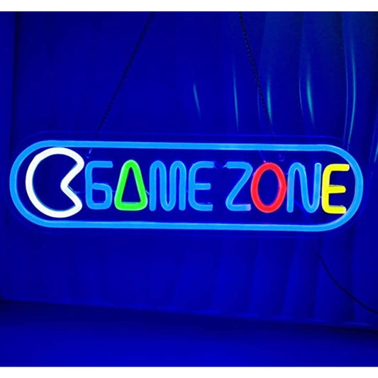 Fun Vivid Bright Blue Game Zone LED Night Light Arcade Room Wall Decoration