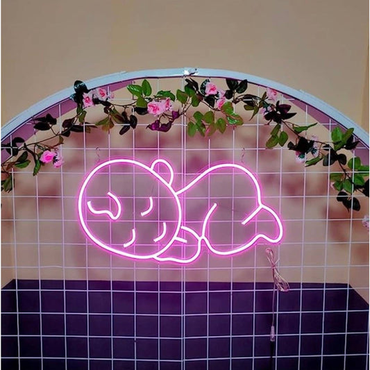 Lovely Large Bright Pink Baby Girl LED Night Light Baby Shower Room Wall Decorat