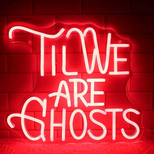 Vivid Bright Spooky Red “Til We Are Ghost” LED Night Light Halloween Decoration