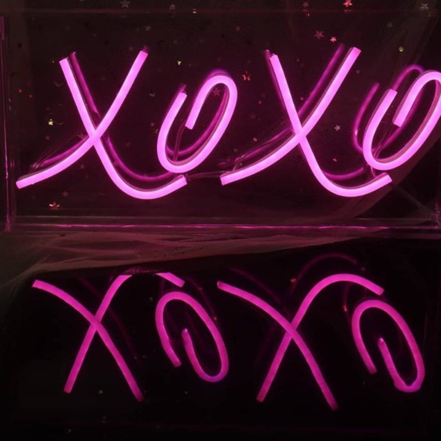 Vivid Bright Warm Pink Fancy XOXO Love LED Night Light Room Wall Decor