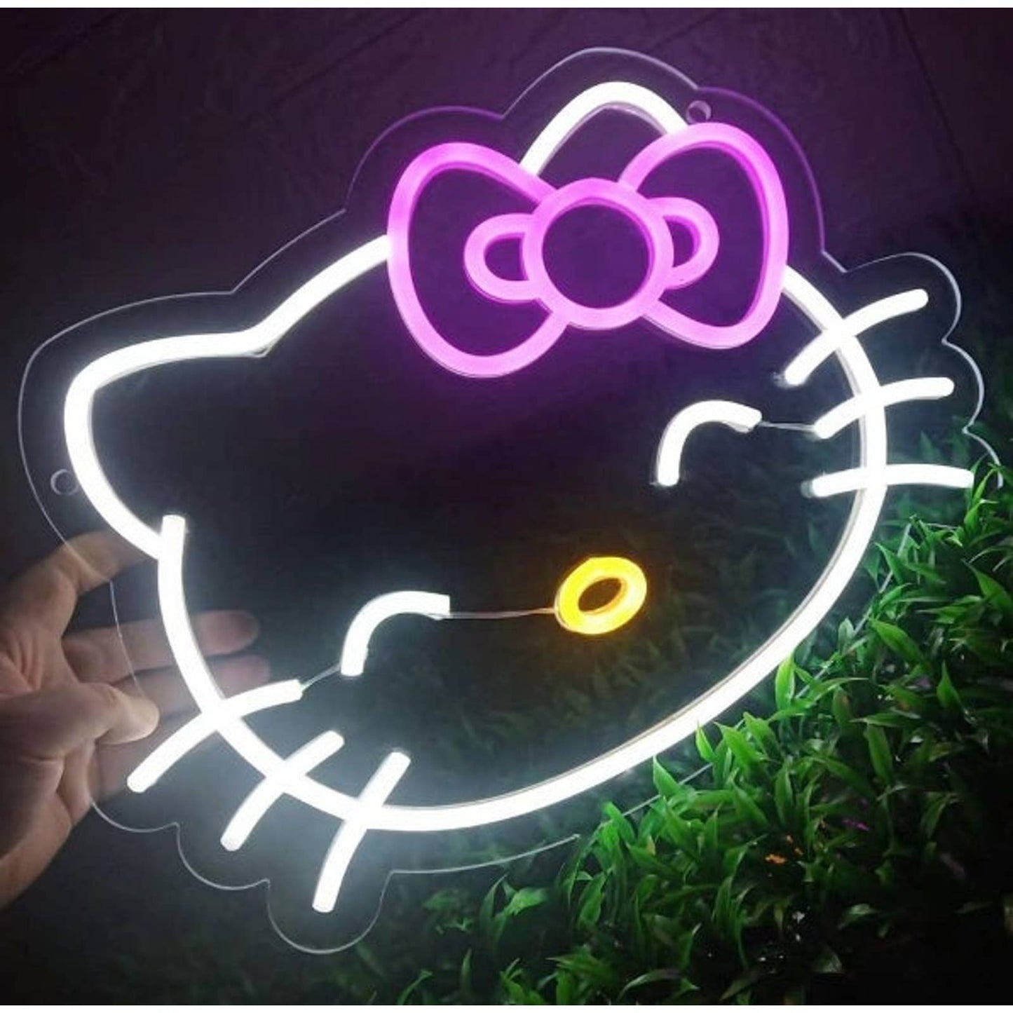 Cute Bright Happy Hello Kitty LED Night Light Room Wall Decoration