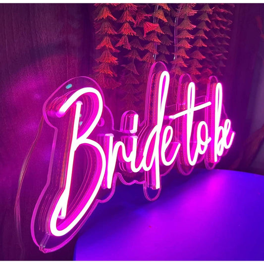 Adorable Bright Hot Pink “Bride to Be” LED Light Wedding Engagement Celebration