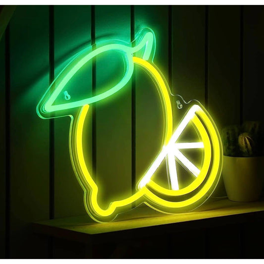 Lovely Bright Vivid Yellow Lemon Slice LED Night Light Room Wall Decor