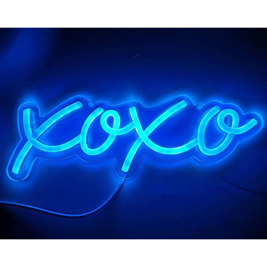 Lovely Warm Blue XOXO LED Night Light Love Hugs Kiss Wall Decor