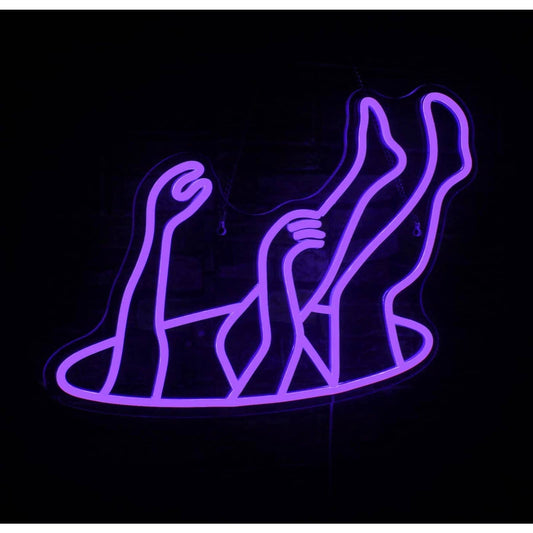 Fun Bright Purple Falling in Hole LED Night Light Room Wall Art Decor