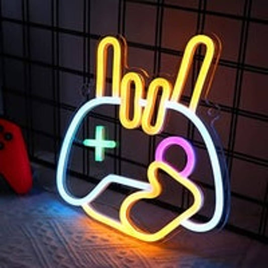 Fun Bright Colorful Game Controller Hand LED Night Light Room Wall Decoration