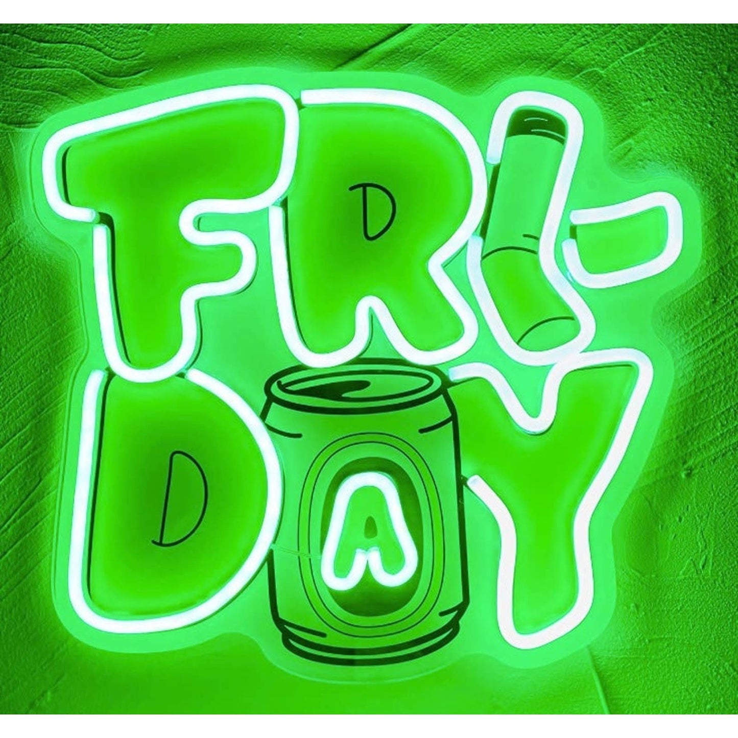 Fun Bright Green / Yellow Friday Weekend LED Night Light Room Wall Decoration