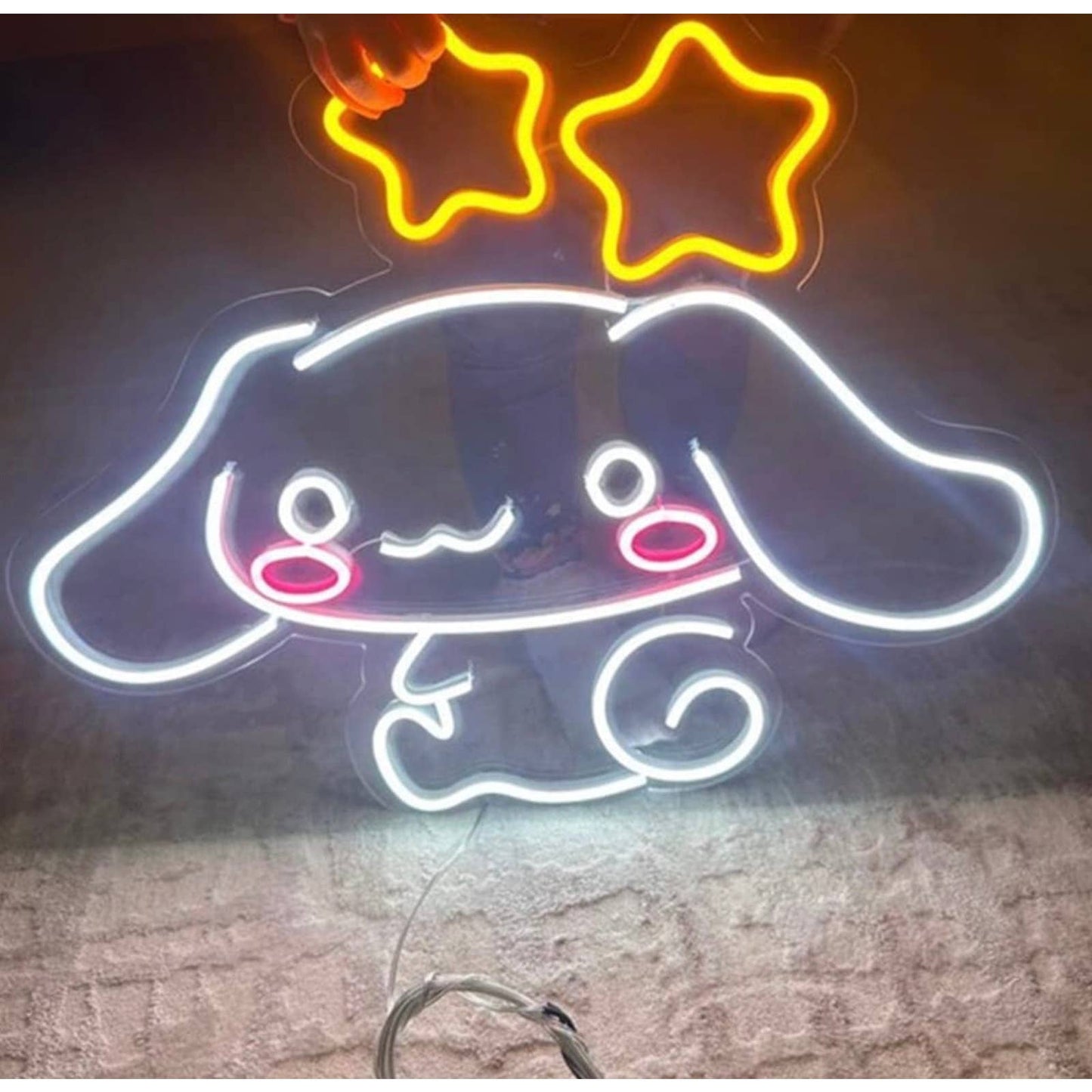 Super Cute Cinnamonroll under Stars LED Night Light Japan Anime Wall Decor