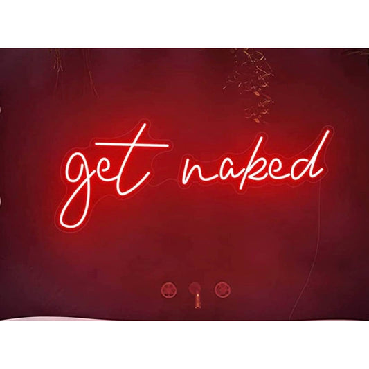 Fun Bright Red “Get Naked” LED Night Light Room Wall Decoration