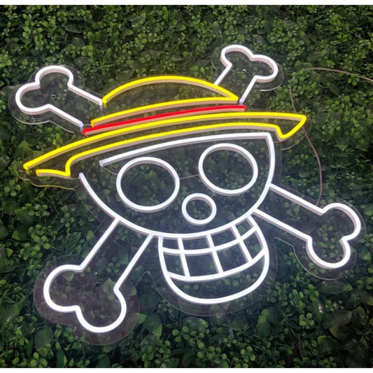 Bright One Piece Pirates Jolly Roger LED Night Light Anime Japan Room Wall Decor