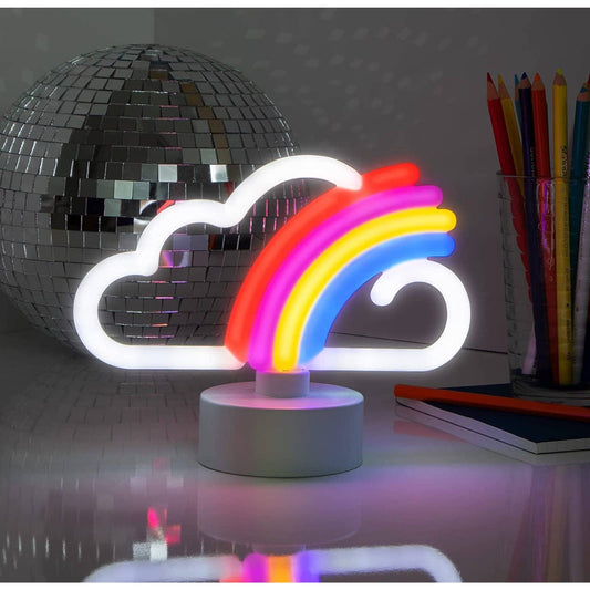 Adorable White Rainbow Glow LED Night Table Light Lamp Room Decoration