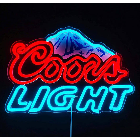 Bright Cool Blue / Red Coors Light Beer LED Bar Light Wall Decoration