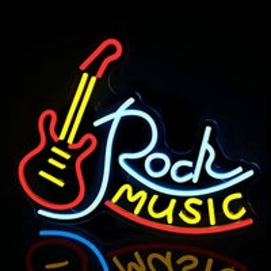 Fun Vivid Bright Rock & Roll Guitar Concert Music LED Night Light Room Wall Deco