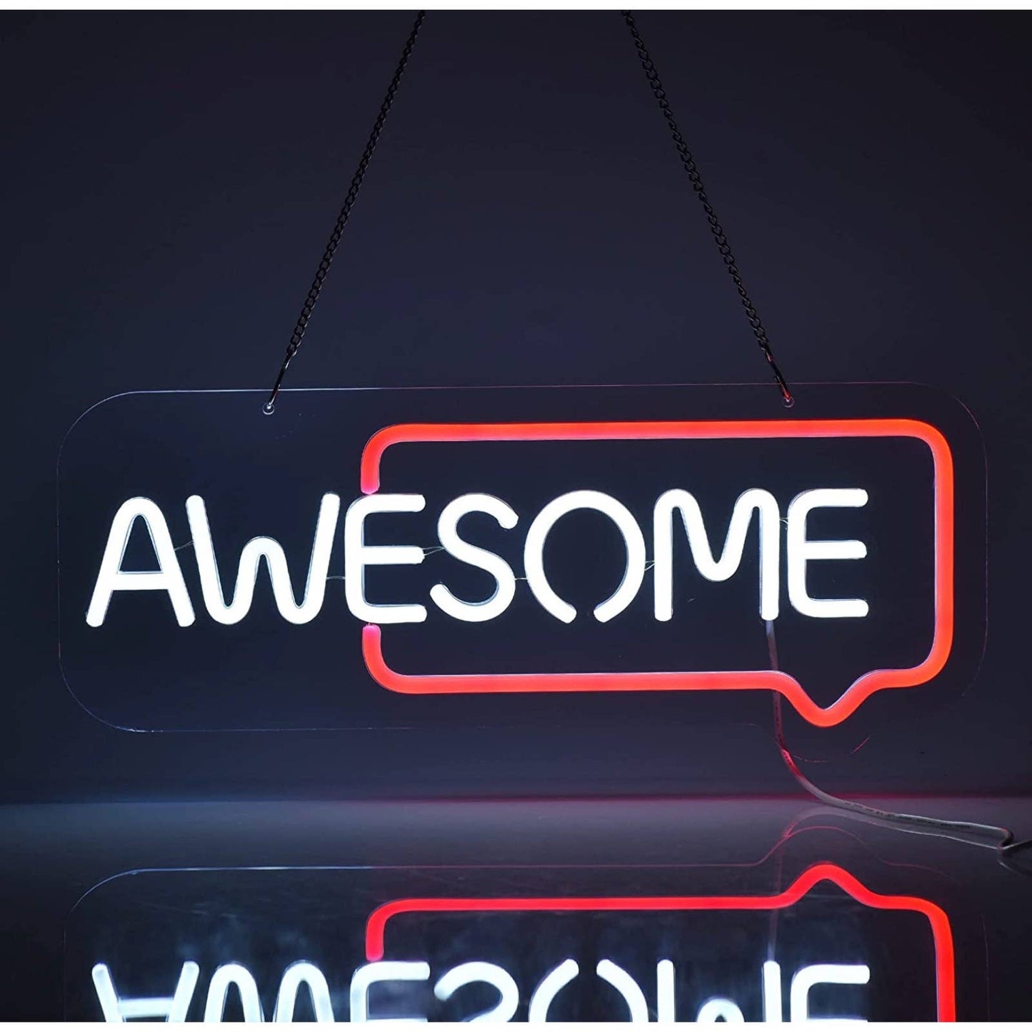 Bright Red Text Bubble Awesome LED Night Light Room Wall Decor