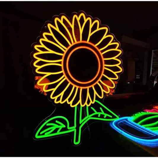 Gorgeous Bright Large Warm Yellow Sunflower LED Night Light Room Wall Decoration