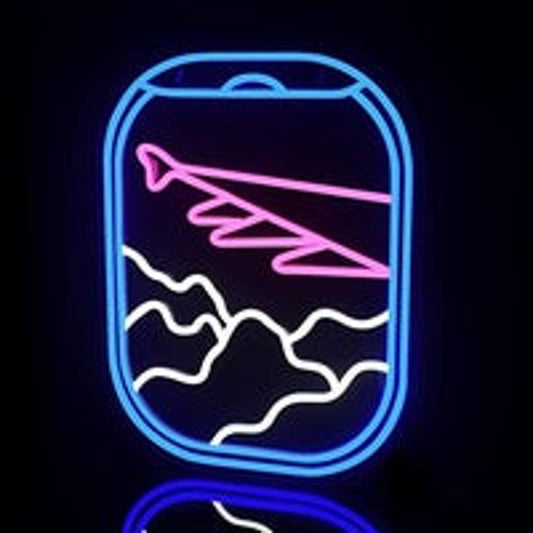 Lovely Bright Pink Airplane Window Seat LED Night Light Travel Room Wall Decor
