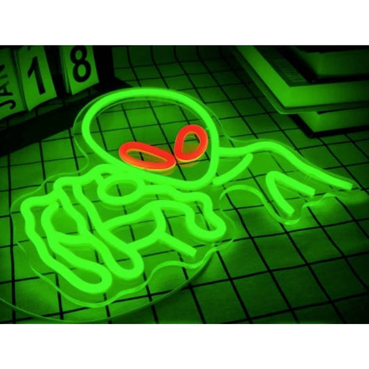 Cool Vivid Bright Green Pointing Alien LED Night Light Room Wall Decoration