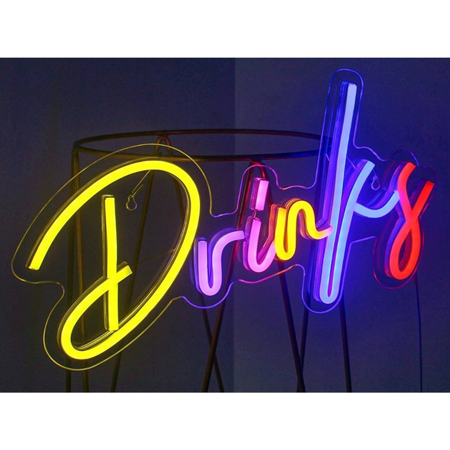 Vivid Bright Colorful “Drinks” LED Night Light Bar Room Wall Party Decor