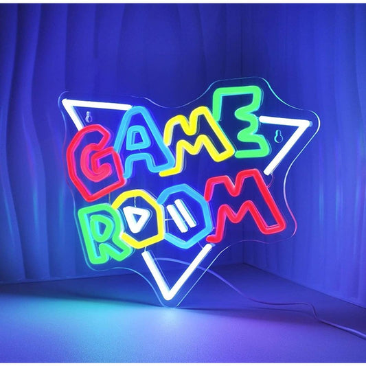 Fun Vivid Colorful Super Mario Play Pause Game Room LED Night Light Sign Decor