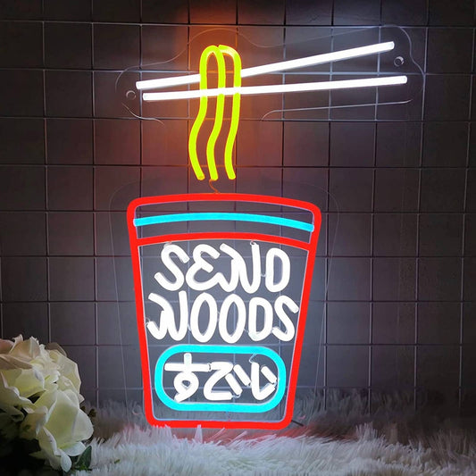 Fun Vivid Bright Send Noods Ramen Noodle Food LED Night Light Chinese Wall Decor