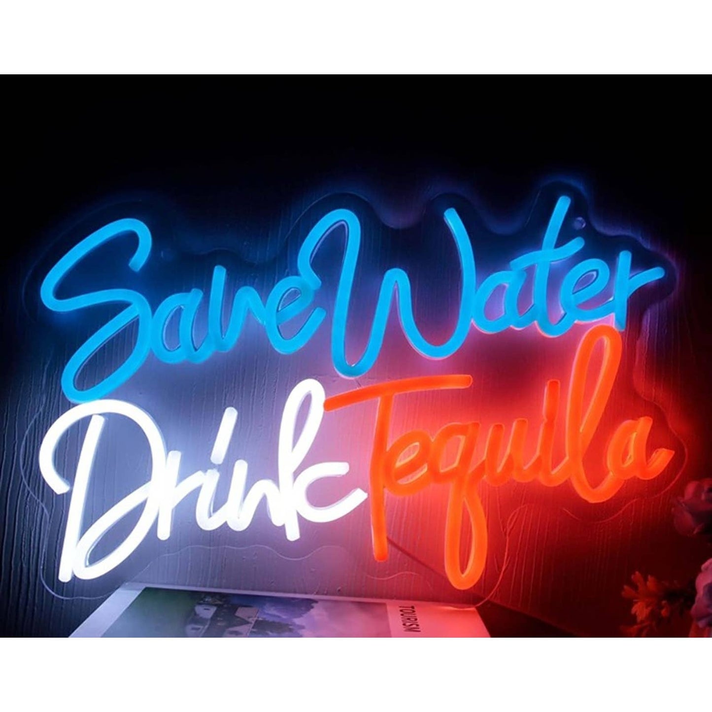 Vivid Fun Bright Save Water Drink Tequila LED Night Light Room Wall Party Decor