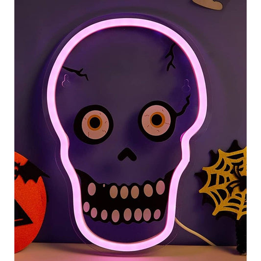 Spooky Vivid Bright Crazy Eye Skeleton Skull LED Night Light Halloween Decor