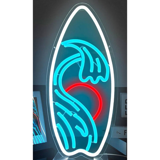 Fun Bright Ocean Wave Sunset Surfboard LED Night Light Room Wall Decor