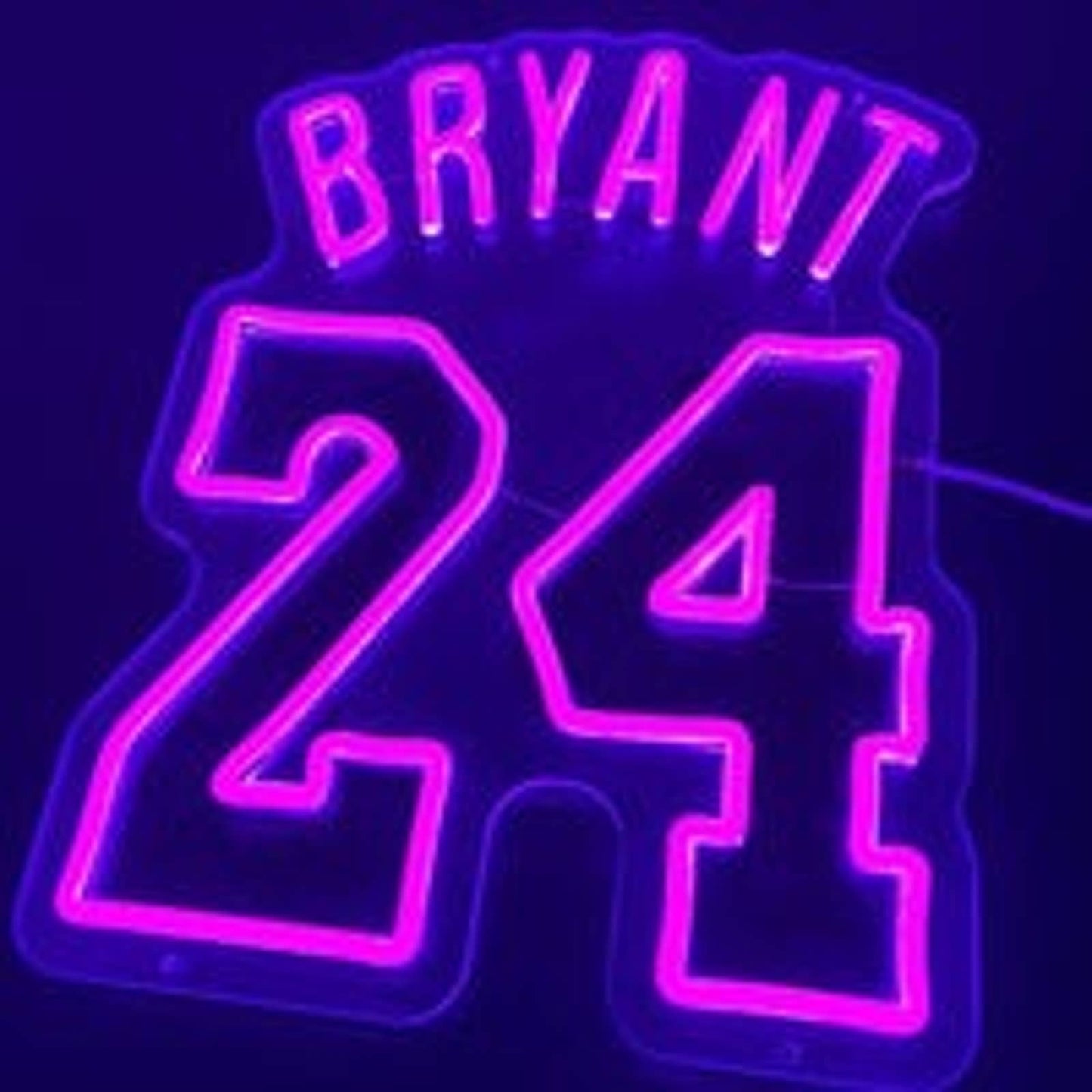Vivid Bright Purple Kobe Bryant Lake 24 Jersey LED Night Light NBA Room Wall Dec