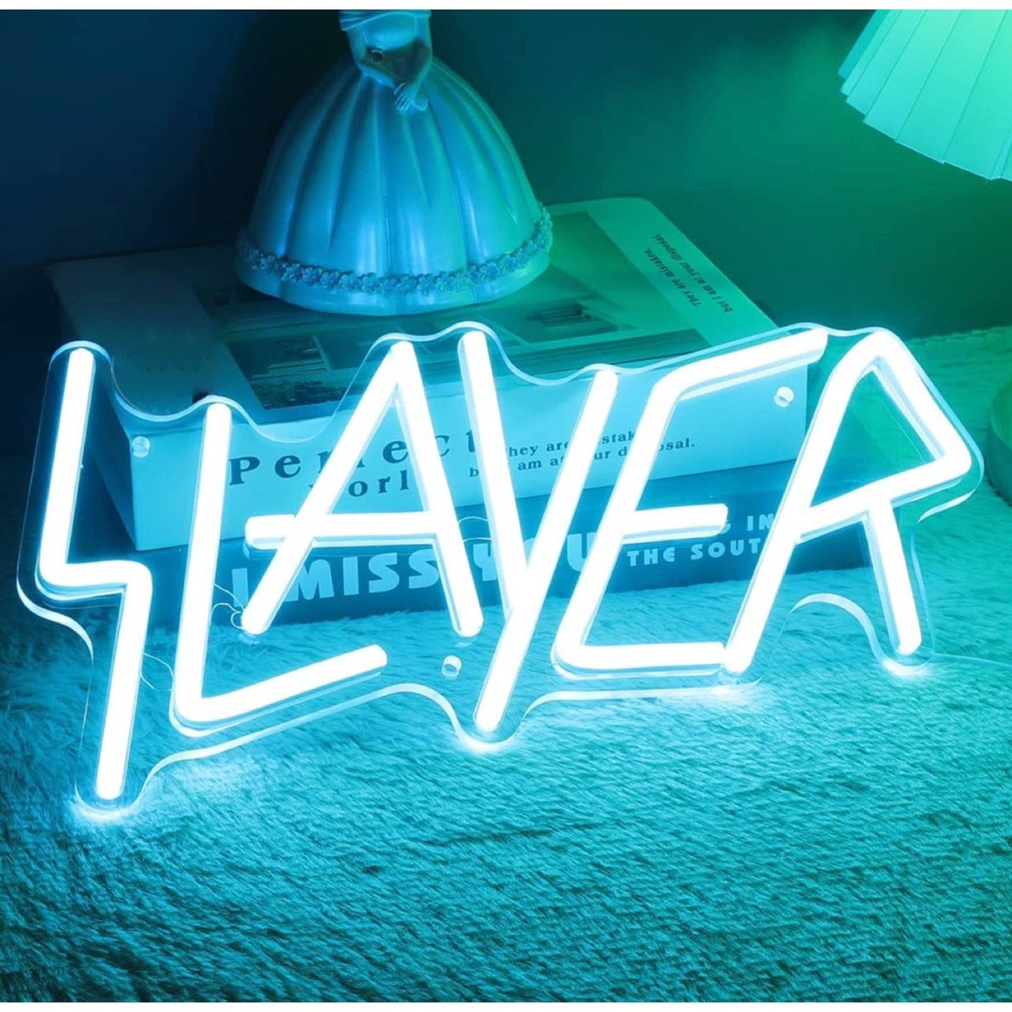 Bright Blue Slayer Metal Rock Music Band LED Night Light Concert Decoration