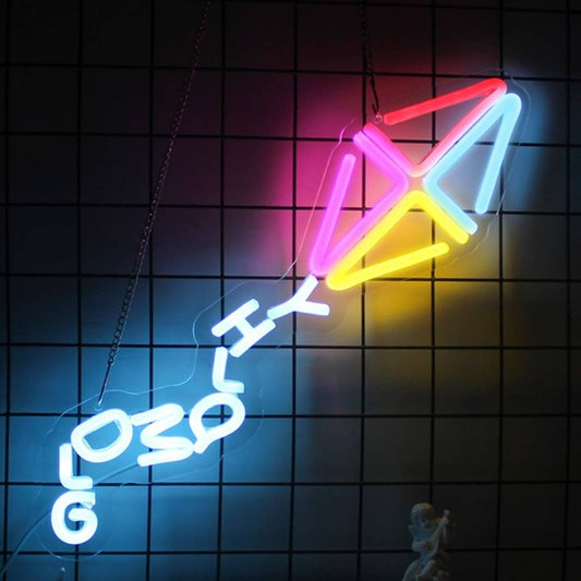 Fun Vivid Bright Alphabet Kite LED Night Light Room Wall Decor