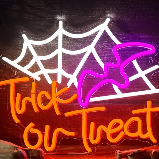 Vivd Fun Bright Bat / Spiderweb Trick or Treat LED Light Halloween Decor