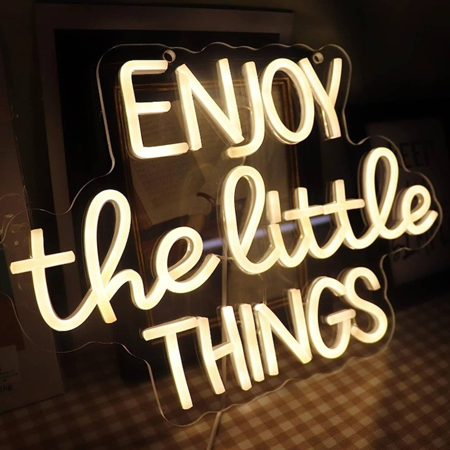 Lovely Warm Bright “Enjoy The Little Things” LED Night Light Room Wall Decor