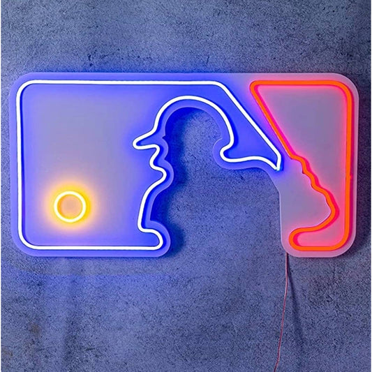 Bright Major League Baseball MLB Logo LED Light Sign Room Wall Sports Decoration