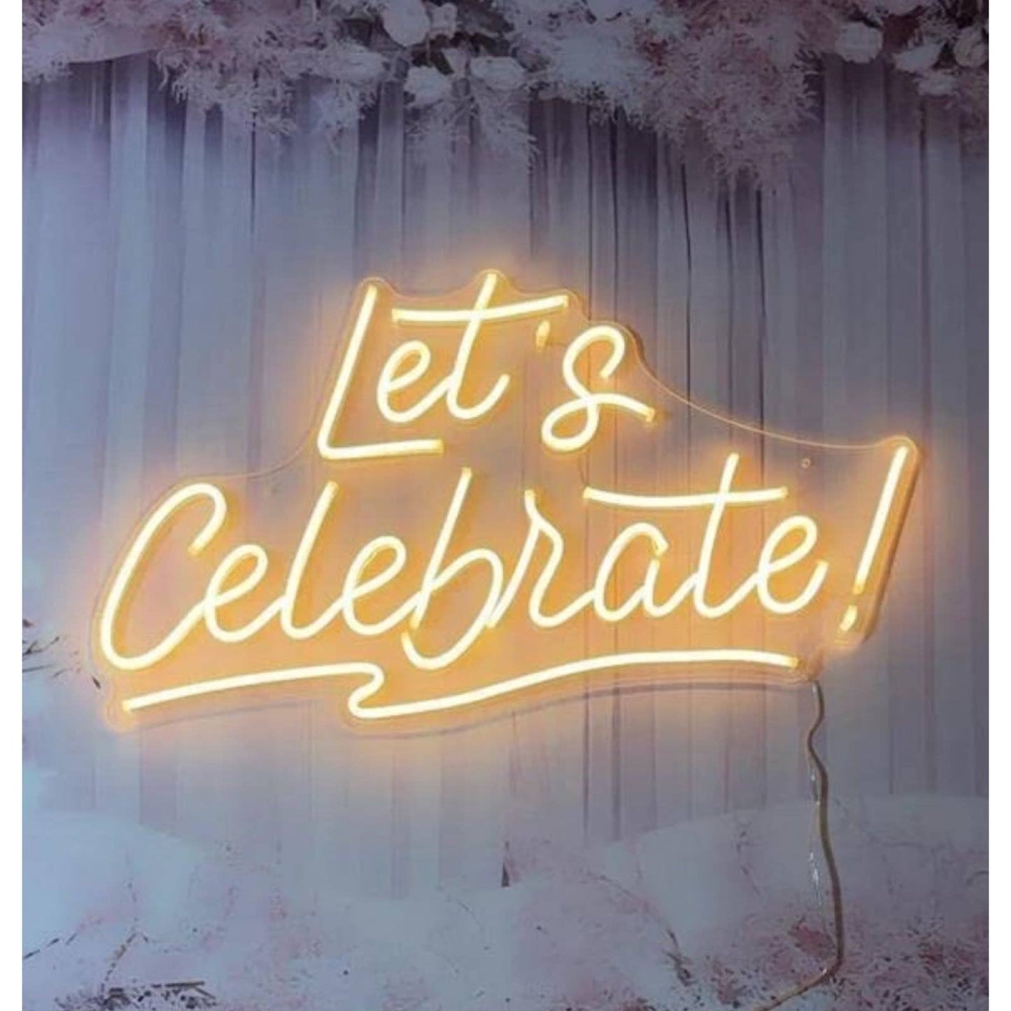 Bright Warm White “Let’s Celebrate!” LED Night Light Room Wall Celebration Decor