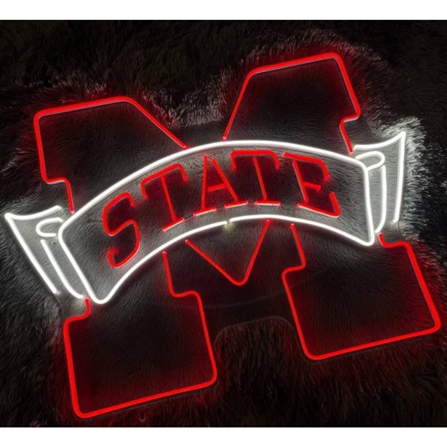 Bright M State Mississippi State University Bulldogs Football LED Light Sign