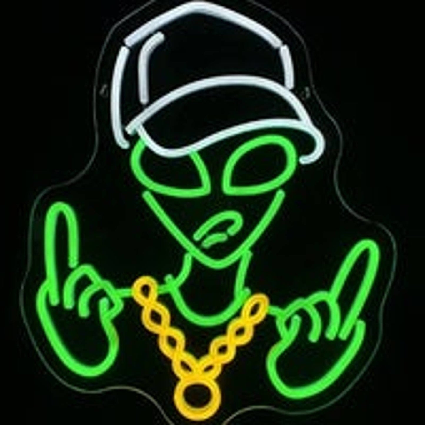 Fun Bright Green Cool Alien LED Night Light Room Wall Decoration