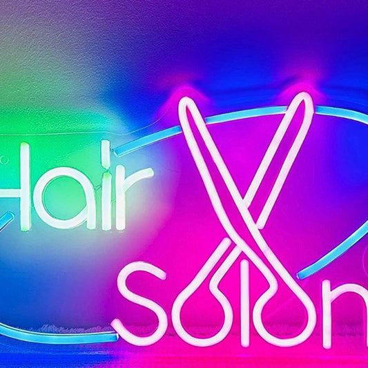 Vivid Bright Unique Colorful Hair Salon LED Night Light Spa Decoration