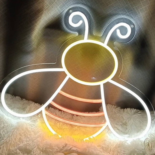 Vivid Bright Curly Antenna Bumble Bee LED Night Light Room Wall Decor