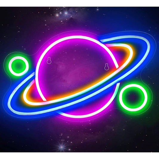 Super Bright Color Ring Outer Space Planet Universe LED Night Light Wall Decor