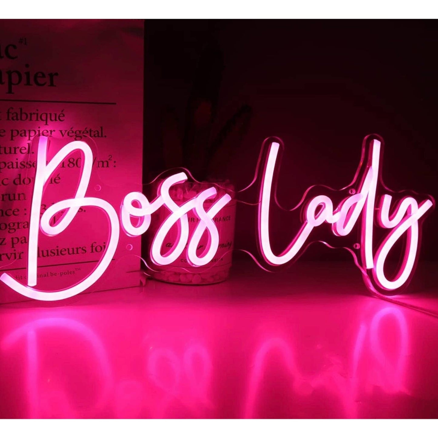 Lovely Bright Pink Boss Lady LED Night Light Room Wall Decoration