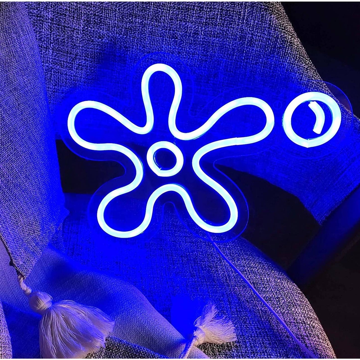 Fun Bright Blue Single SpongeBob SquarePants Flower & Bubble LED Night Light Dec