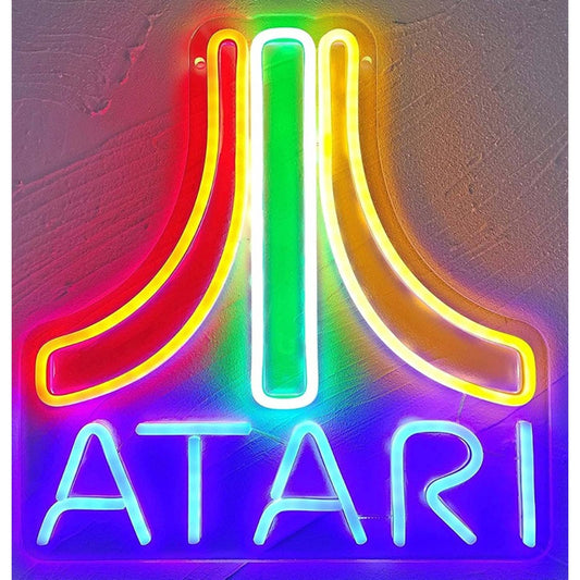 Fun Bright Colorful Retro Atari Video Game Logo LED Night Light Sing