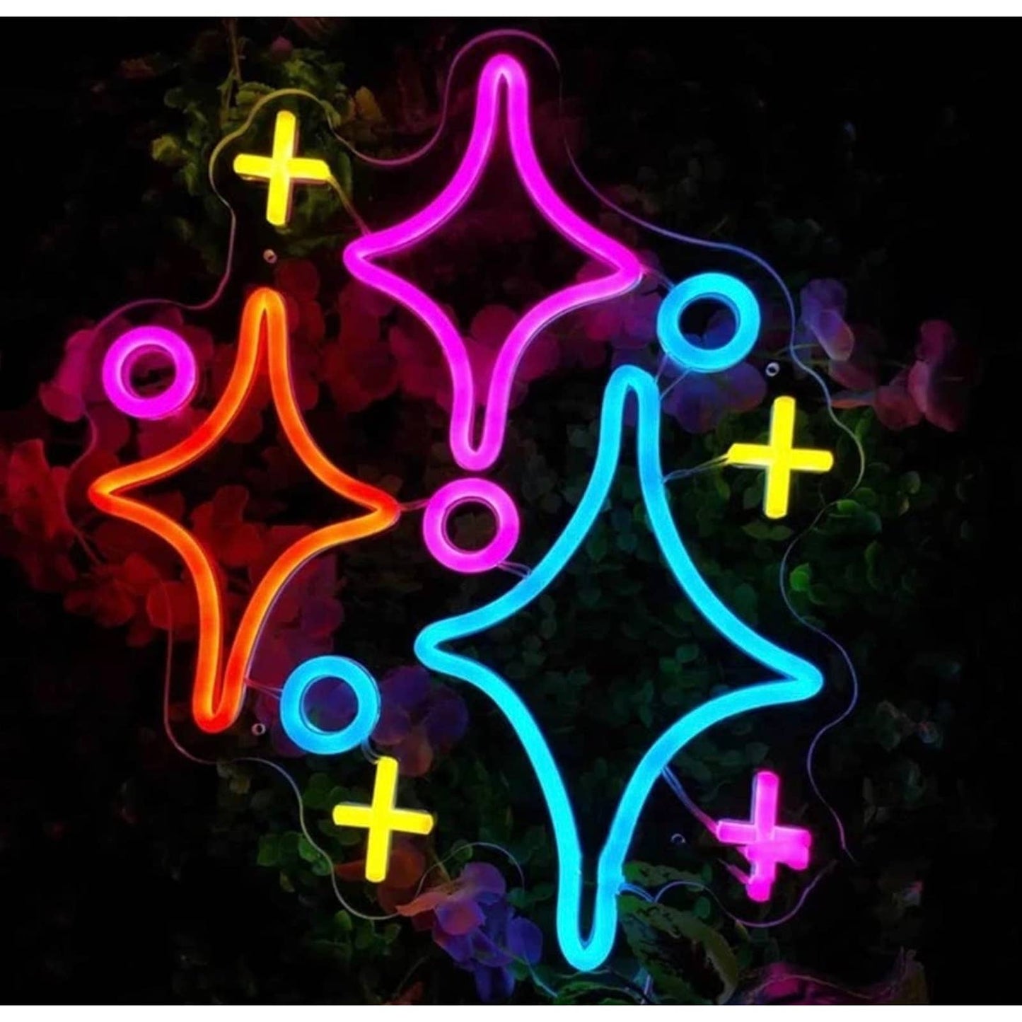 Fun Bright Colorful Sparkling Stars LED Night Light Room Wall Decoration