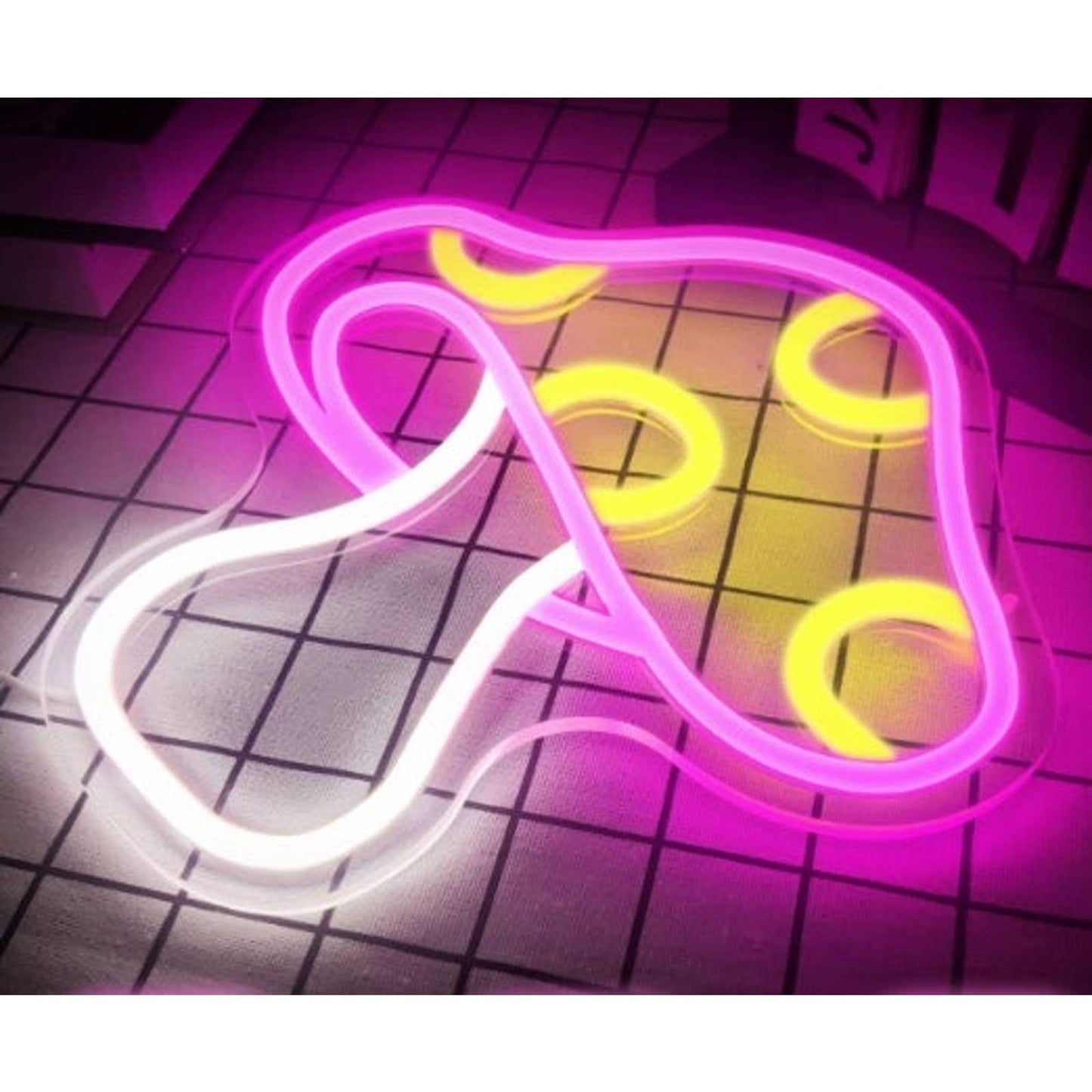 Cute Bright Pink Spotted Mushroom LED Night Light Room Wall Decoration