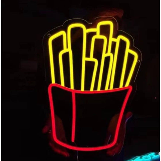Tasty Bright French Fries LED Night Light Food Wall Decoration