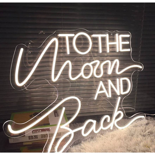 Adorable Warm Bright “To the Moon and Back” LED Night Light Room Wall Decor 2