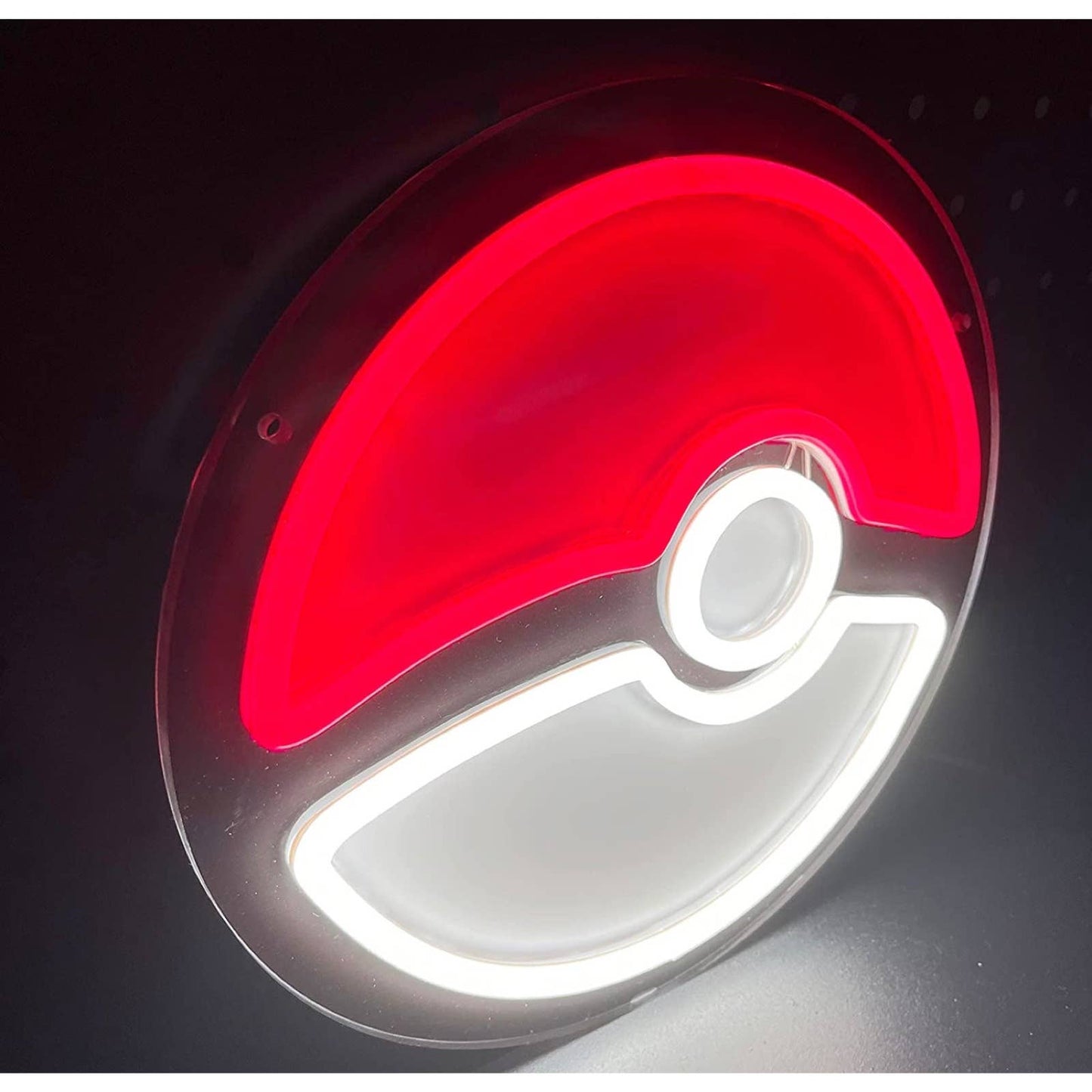 Fun Bright Red / White Pokeball LED Night Light Pokemon Room Wall Decoration